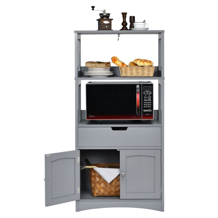 Multipurpose Storage Cabinet with Drawer for Bathroom-Grey