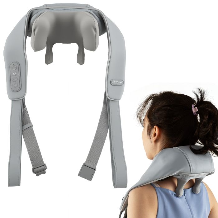 XVARO 4D Shiatsu Neck & Shoulder Massager with Heat-Grey