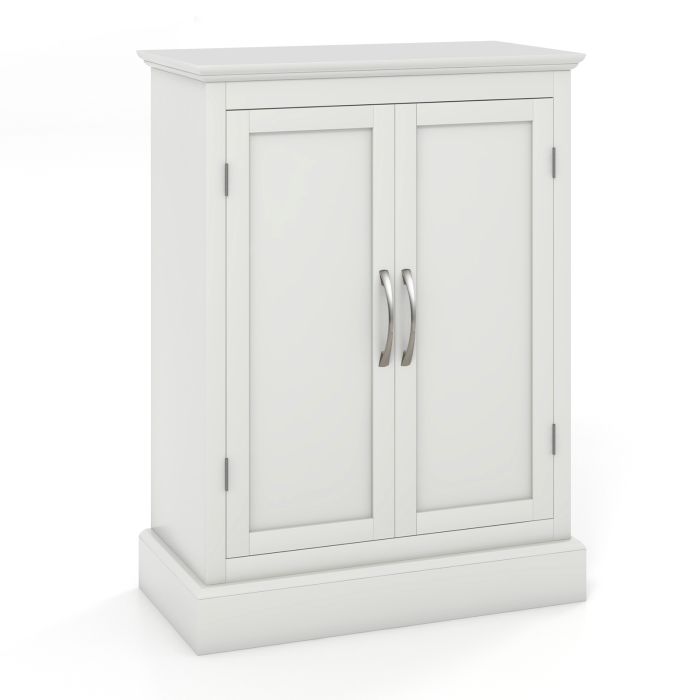 2 Doors Freestanding Bathroom Floor Cabinet-White