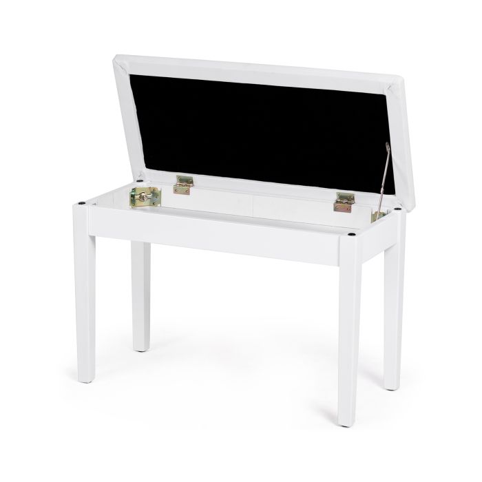 2-in-1 Padded Piano Bench with Storage Space-White
