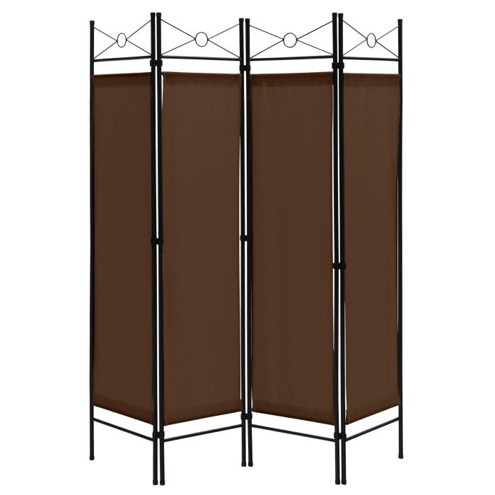 6 Feet 4-Panel Light Weight Room Divider with Polyester Cloth-Brown