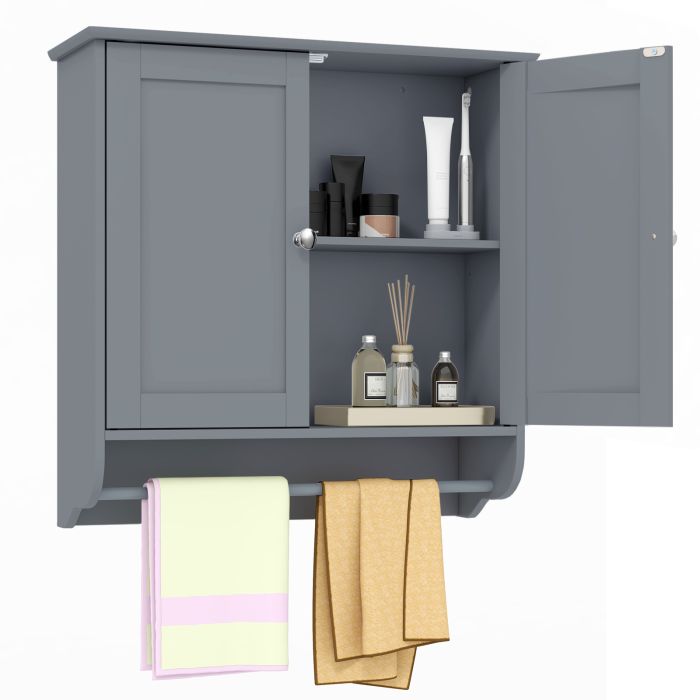 Bathroom Cabinet - Wall Mounted Bathroom Cabinet with Adjustable Shelf-Grey