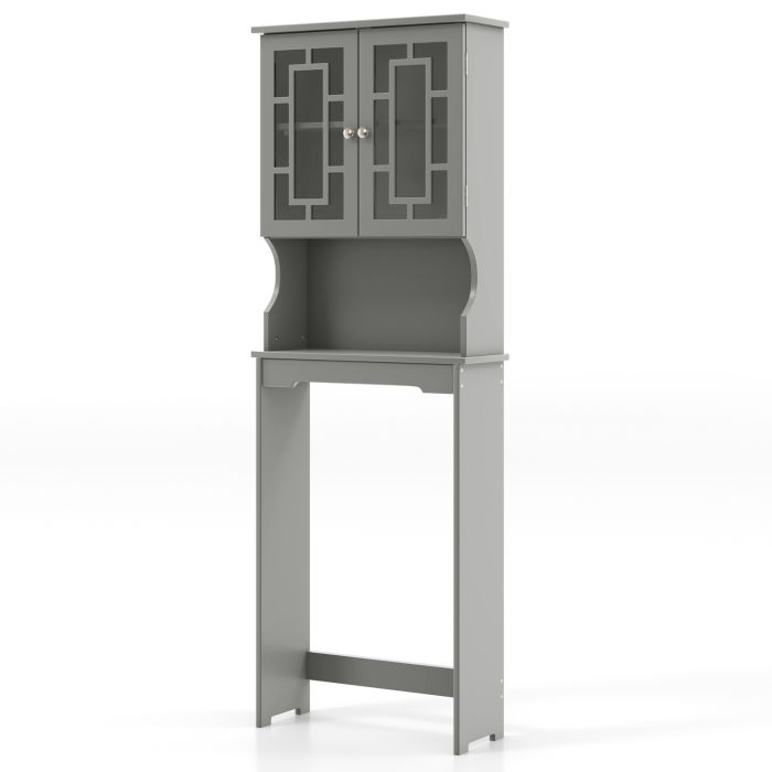 Over-the-Toilet Storage Cabinet with Inner Adjustable Shelf-Grey
