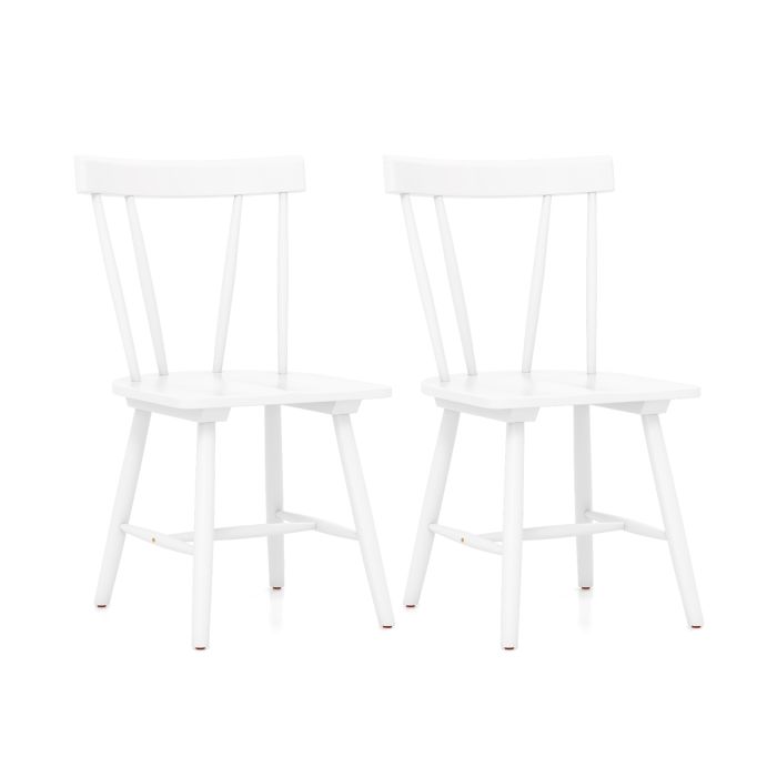 Set of 2 Windsor Chairs-White