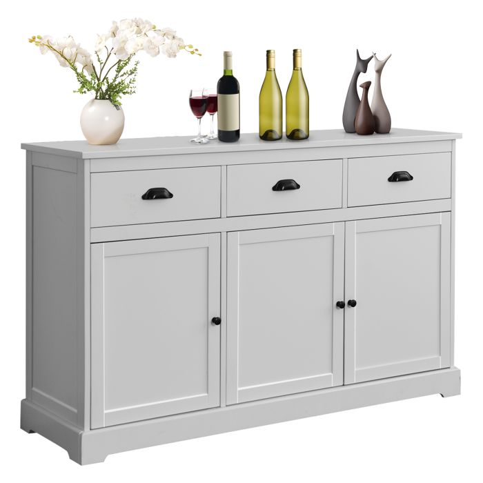 Buffet Sideboard with Cabinets Drawers and Adjustable Shelf-Grey