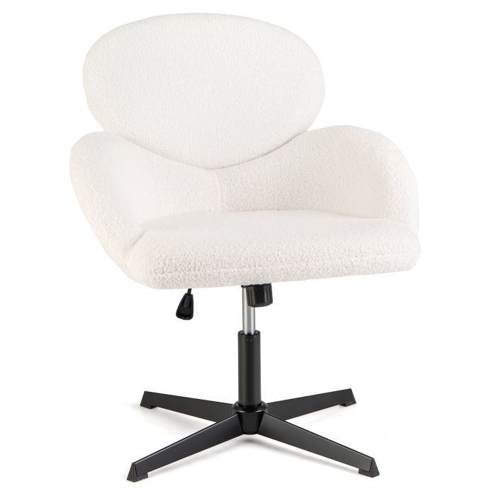 Office Chair - Criss Cross Chair Swivel with Adjustable Height and Rocking Function White 72cm