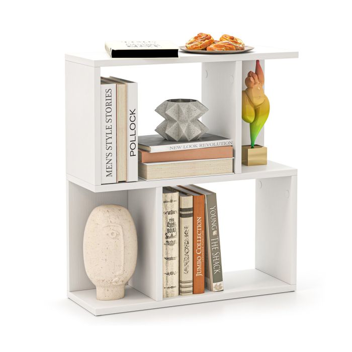 ELENLY 3-Tier Freestanding Bookshelf for Home Office-White