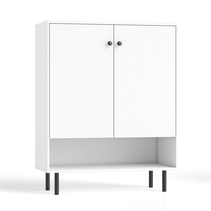 LUNEXA Sideboard Buffet Cabinet 2-Door Kitchen Storage Cabinet for Dining Room Living Room-White