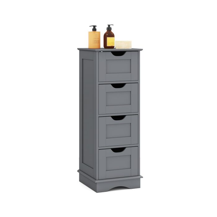 ULDA 4-Drawer Bathroom Cabinet Narrow Floor Standing Cabinet-Grey