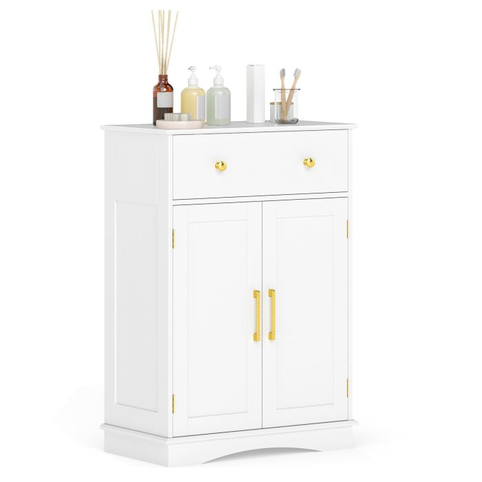 ALTY Floor Storage Cabinet with Doors and Adjustable Shelf-White