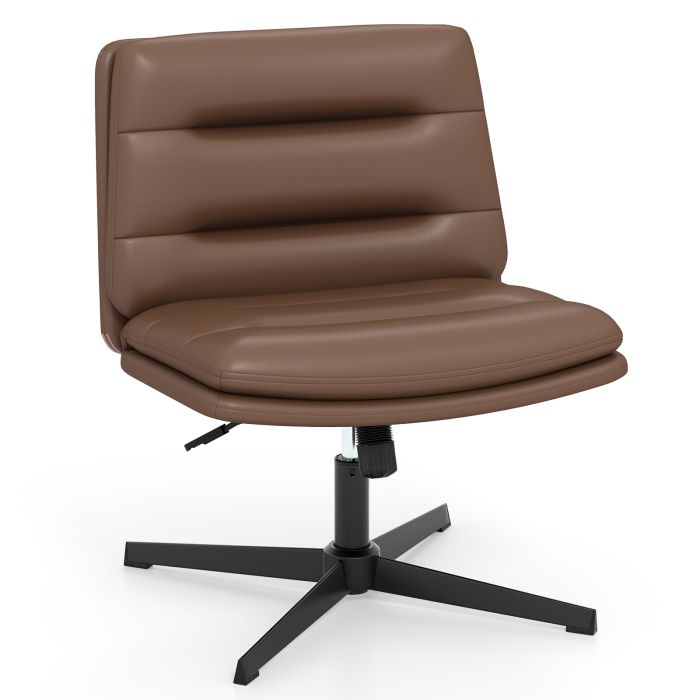 LUREX Criss Cross Legged Chair with Adjustable Height for Bedroom-Brown