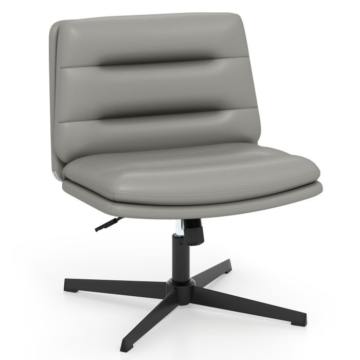 LUREX Criss Cross Legged Chair with Adjustable Height for Bedroom-Grey
