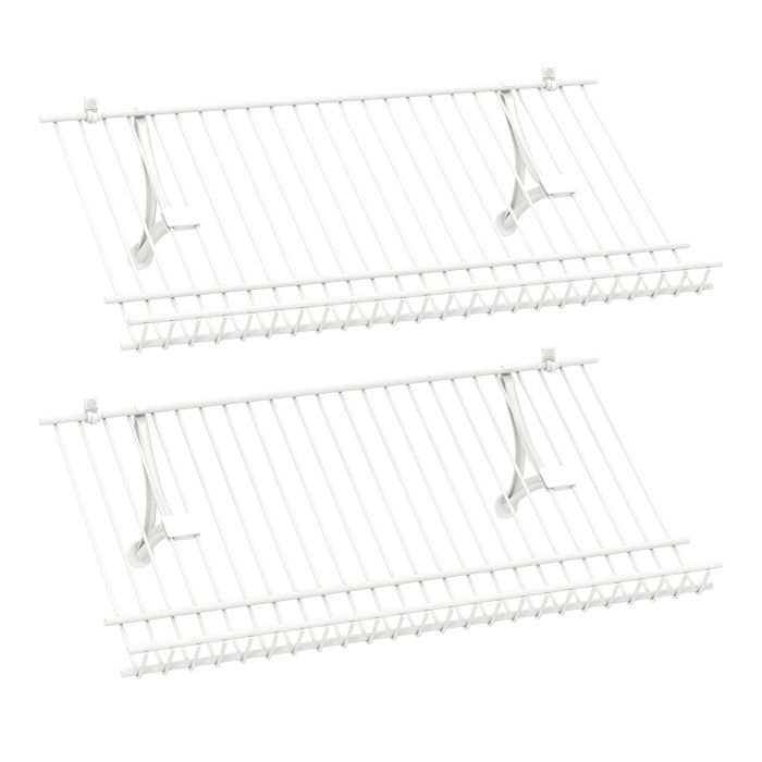 24" Closet Shelves Wall Mounted Metal Wire Shoe Racks Set of 2