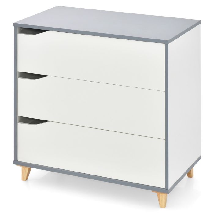 White Chest of Drawers - EUGENE Medium Chest  3 Drawers