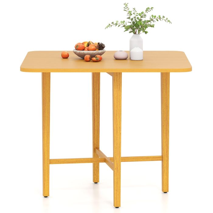 HAVERIX Extendable Dining Table Drop Leaf Kitchen Table for Small Spaces with X-shaped Frame-Natural
