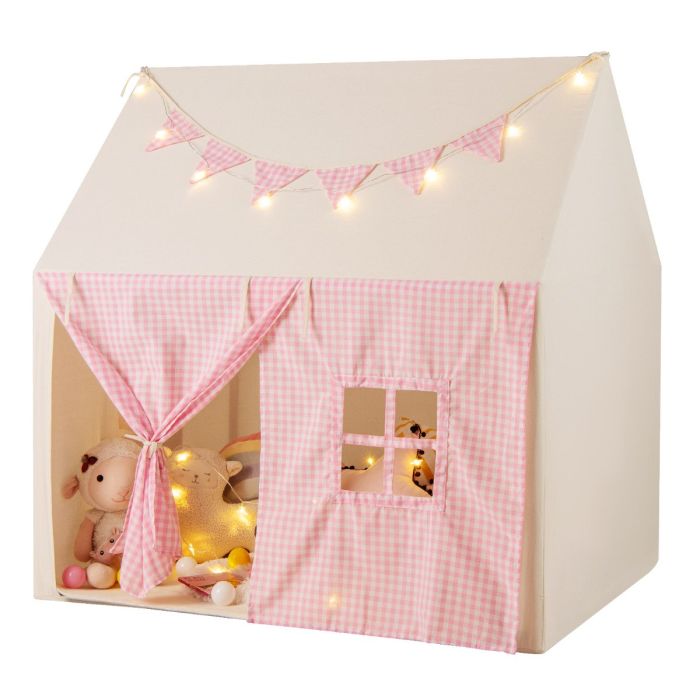 Kids Play Tent with Padded Mat for Children Aged 3-8 Years Old-Pink