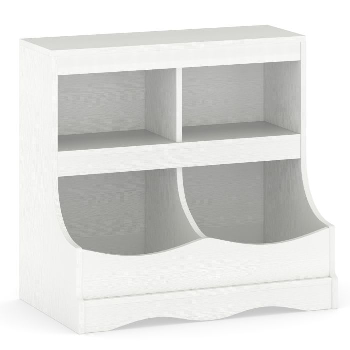 LENOR Multi-Bin Toy Storage Cabinet for Children's Room and Playroom-White