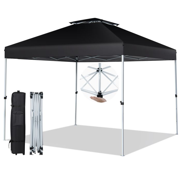 3m x 3m Pop Up Gazebo with Adjustable Height and Double Vented