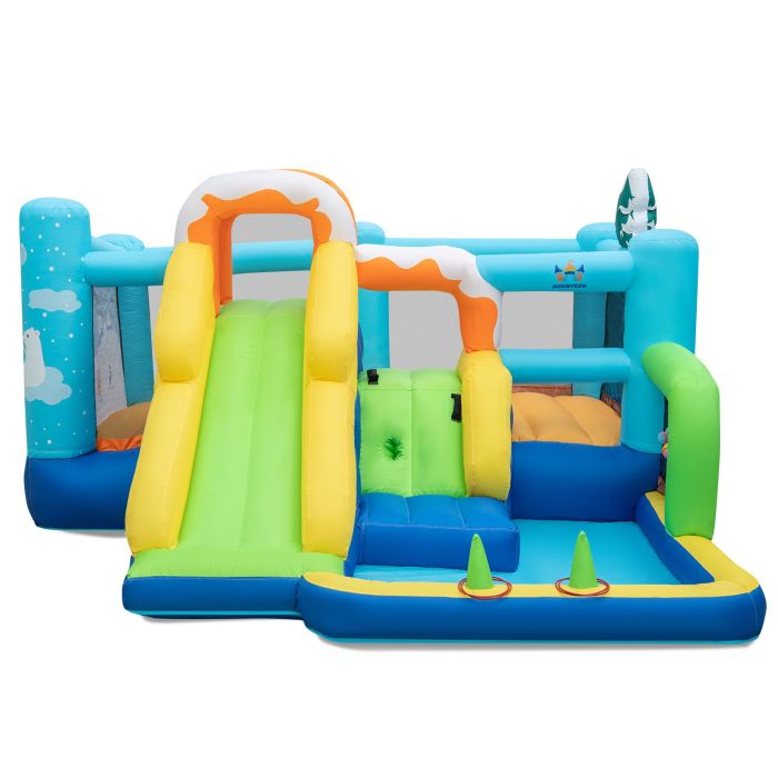 Bounce Castle - Jumbo Inflatable Bounce Castle with Long Slide Large Ball Pit Blower NOT Included