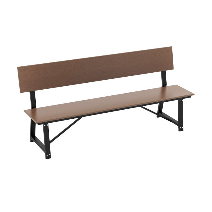 Garden Bench - Outdoor Garden Bench with Weatherproof HDPE Backrest and Seat-Brown