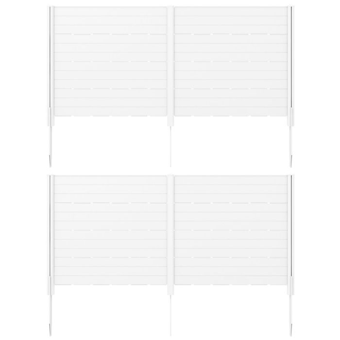 Fence Panel - Outdoor Privacy Fence Screen with 5 Ground Stakes for Garden Yard Patio-White