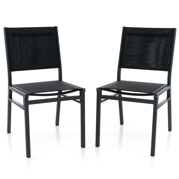Garden Chair - Patio Armless Chair with Breathable Seat and Backrest-2 Pieces