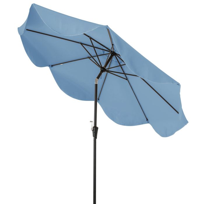 Garden Parasol - 9 FT Patio Umbrella with Crank Handle and Push Button Tilt for Patio Garden Pool-Navy