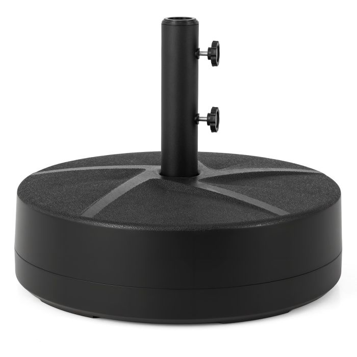 Weighted Patio Umbrella Base with 2 Adjustable Knobs for Garden-Black