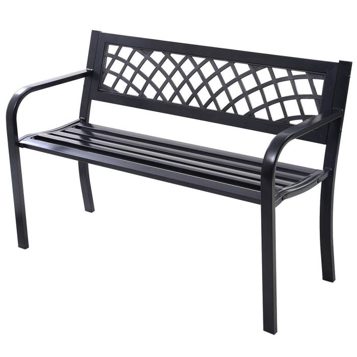 Garden Bench - Metal Frame Outdoor Bench with 280 KG Load Capacity