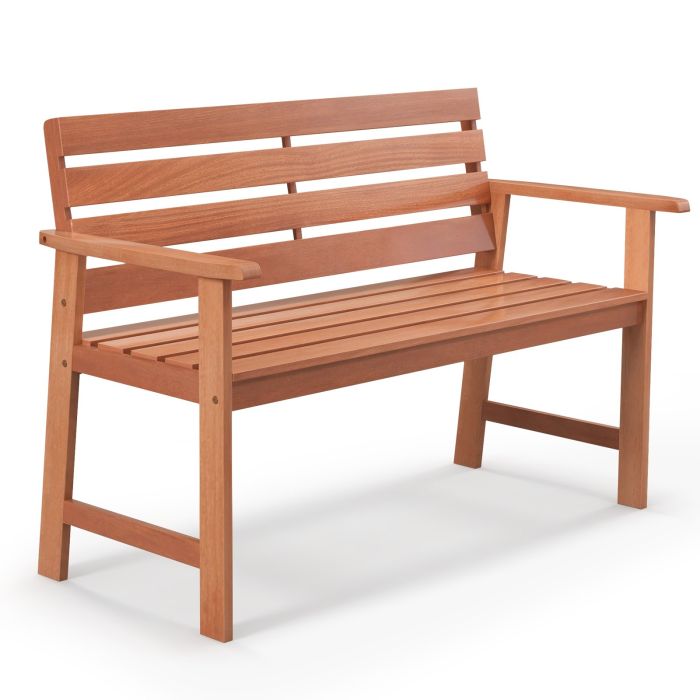 Garden Bench - Patio Hardwood Bench Wood 2-Seat Chair with Breathable Slatted Seat