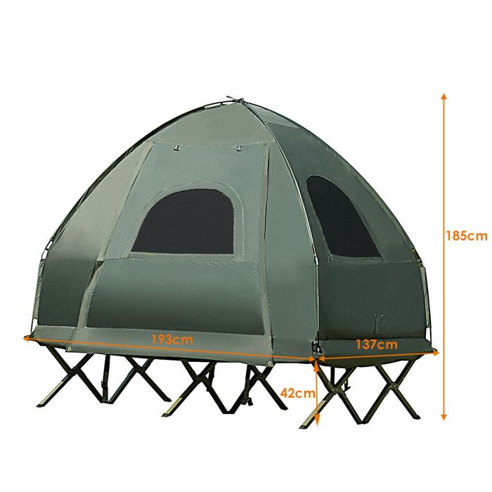 Camping Tent - 1/2 Person Foldable Camping Tent with Air Mattress Sleeping Bag-2 Person