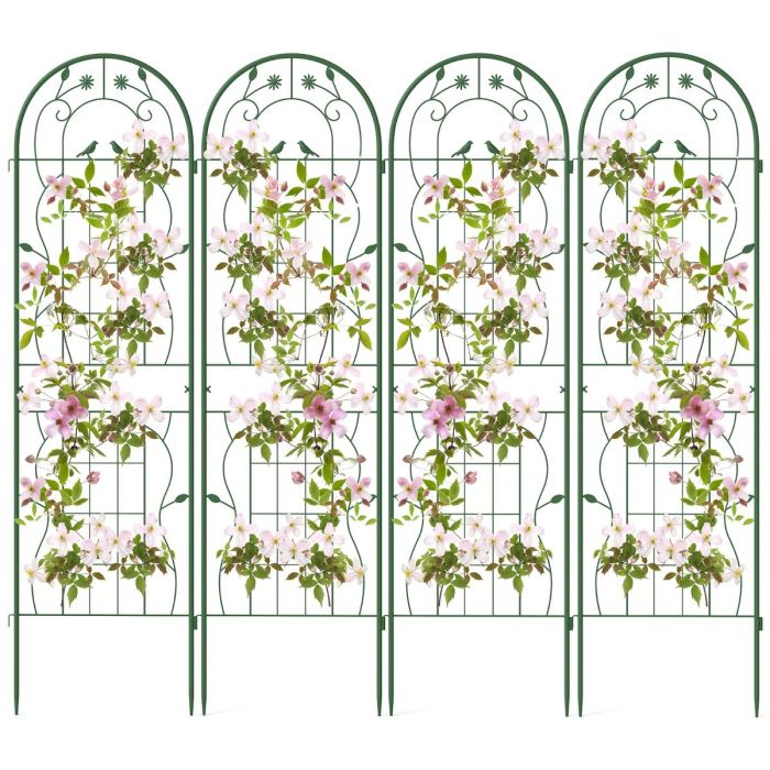TANO Pack Metal Garden Trellis for Climbing Plants-Set of 4