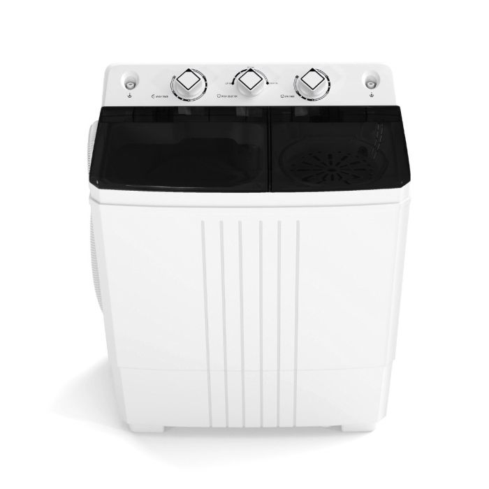 AVALDEN Portable Washing Machine with Drain Pump for Apartment Dorm-Black