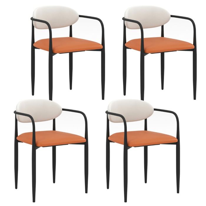 Set of 4 Modern Faux Leather Upholstered Dining Chairs