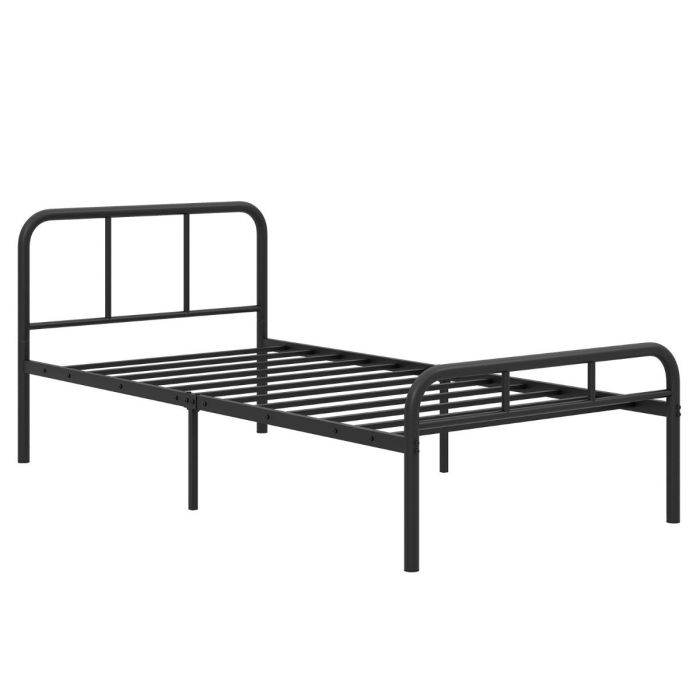 Single Bed - CAVARO Bedframe with Headboard and Footboard - Black