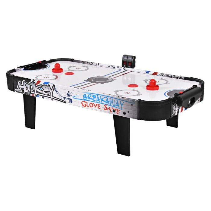 Foosball Table - Air Powered Hockey Table with Pucks Pushers and LED Scoreboard