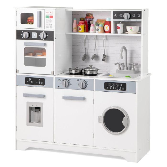 Kids Kitchen Toy - Kids Play Kitchen Toy Set with Water Dispenser and Sink-White