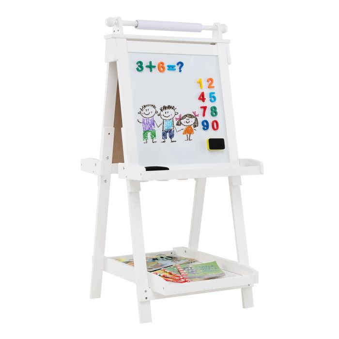 ALMY 3-in-1 Double-sided Art Easel Foldable Easel for Kids-White