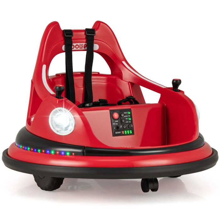 FISI 12V Kids Ride On Bumper Car with Dual Joysticks and 5 Light Effects-Red