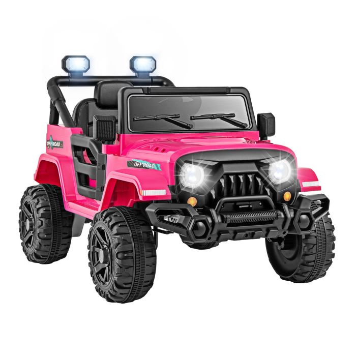 MOLUAL 12V Kids Ride on Truck with Remote Control and 3 Speeds-Pink