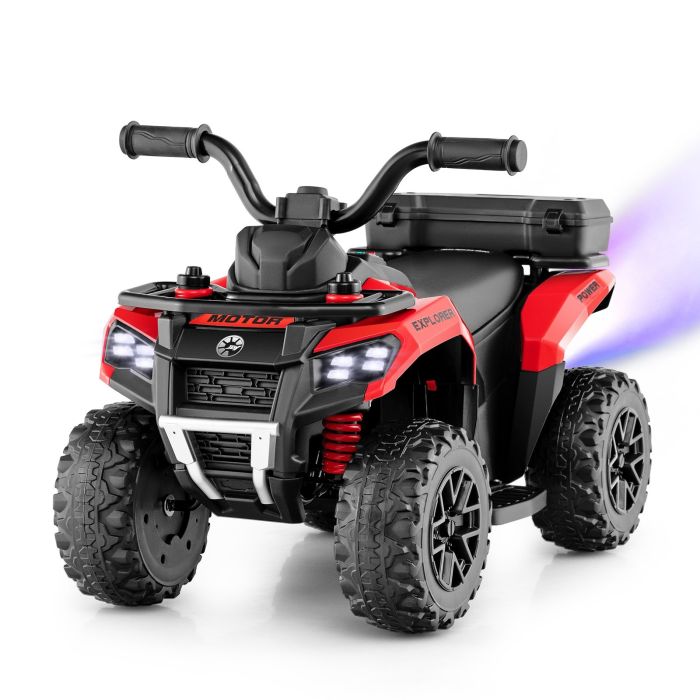XORE 6V Kids Electric Quad Bike with Spray Function and Storage Box-Red