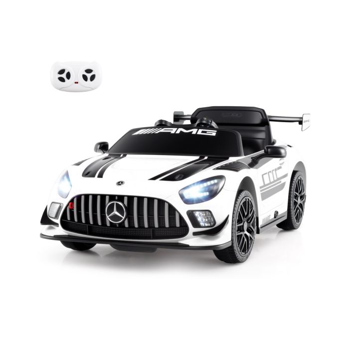 SOLTHORNE 12V Kids Powered Ride on Car Benz GT3 with Spoiler and Remote Control-White