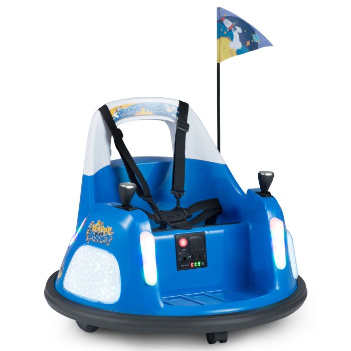 NIREL 12V Bumper Car for Kids with Remote Control and Lighting Modes-Blue