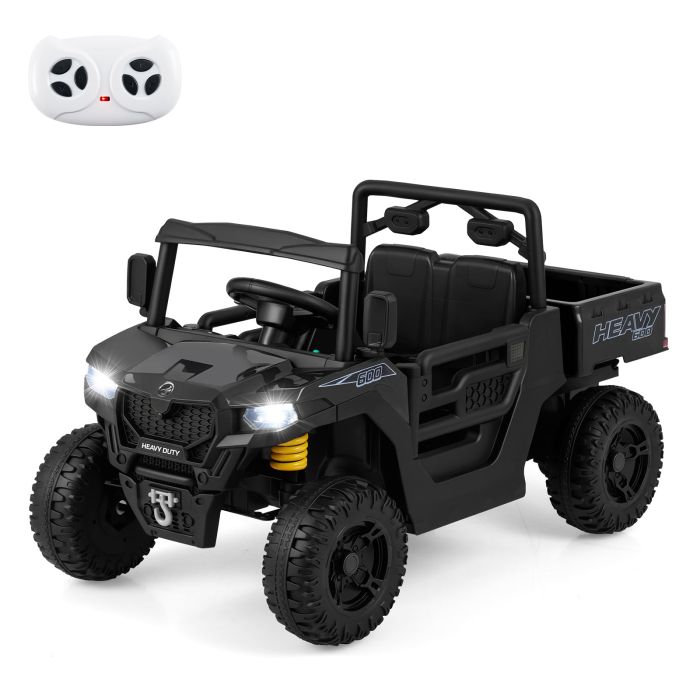 PYNOR 12V Kids Ride-On Dump Truck with Remote & Music-Black