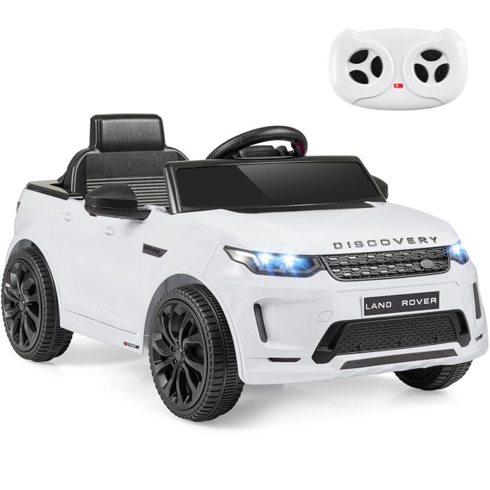 DENZA 12V Ride on Car with Remote Control and Music Licensed Land Rover-White