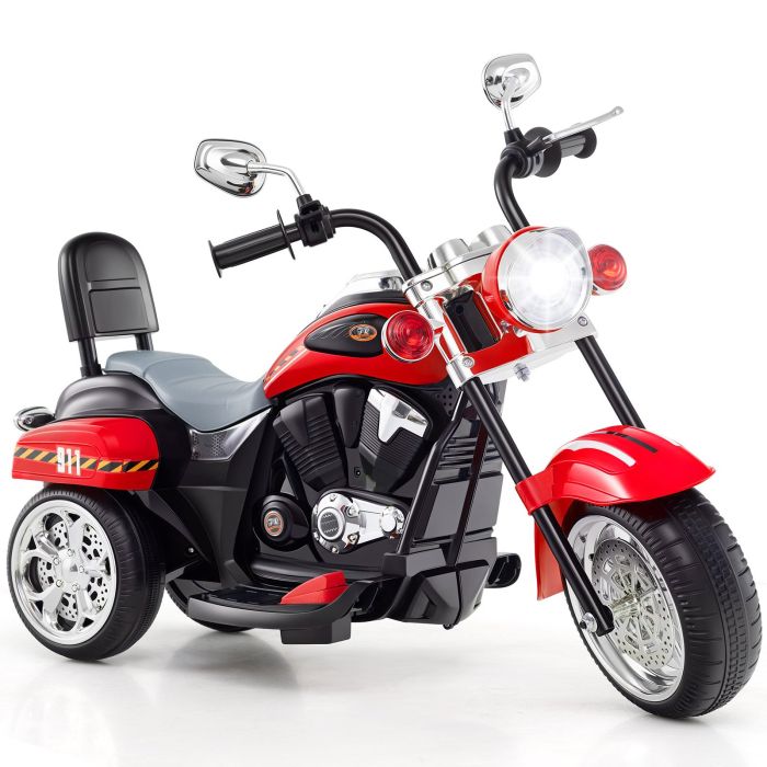 THORNLYN Kids Electric Motorcycle Motorbike 6V Battery Horn Headlight-Red & Black