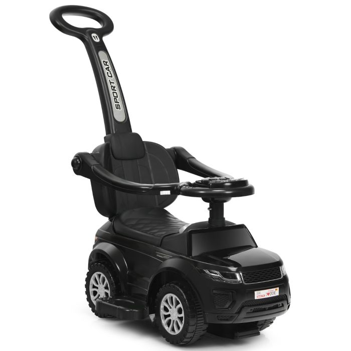 3-in-1 Ride-On Push Car Stroller - Black