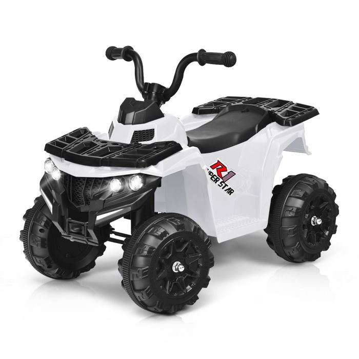 All Terrain Electric Quad Bike for Kids with MP3 and USB - White