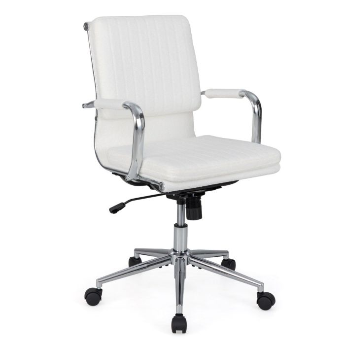 Ergonomic Computer Desk Chair with Rocking Backrest-White