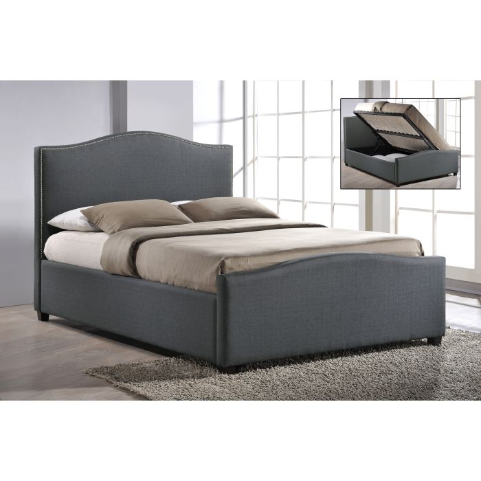 Double Bed - BRAVISTON 4ft6 Fabric Bed Grey